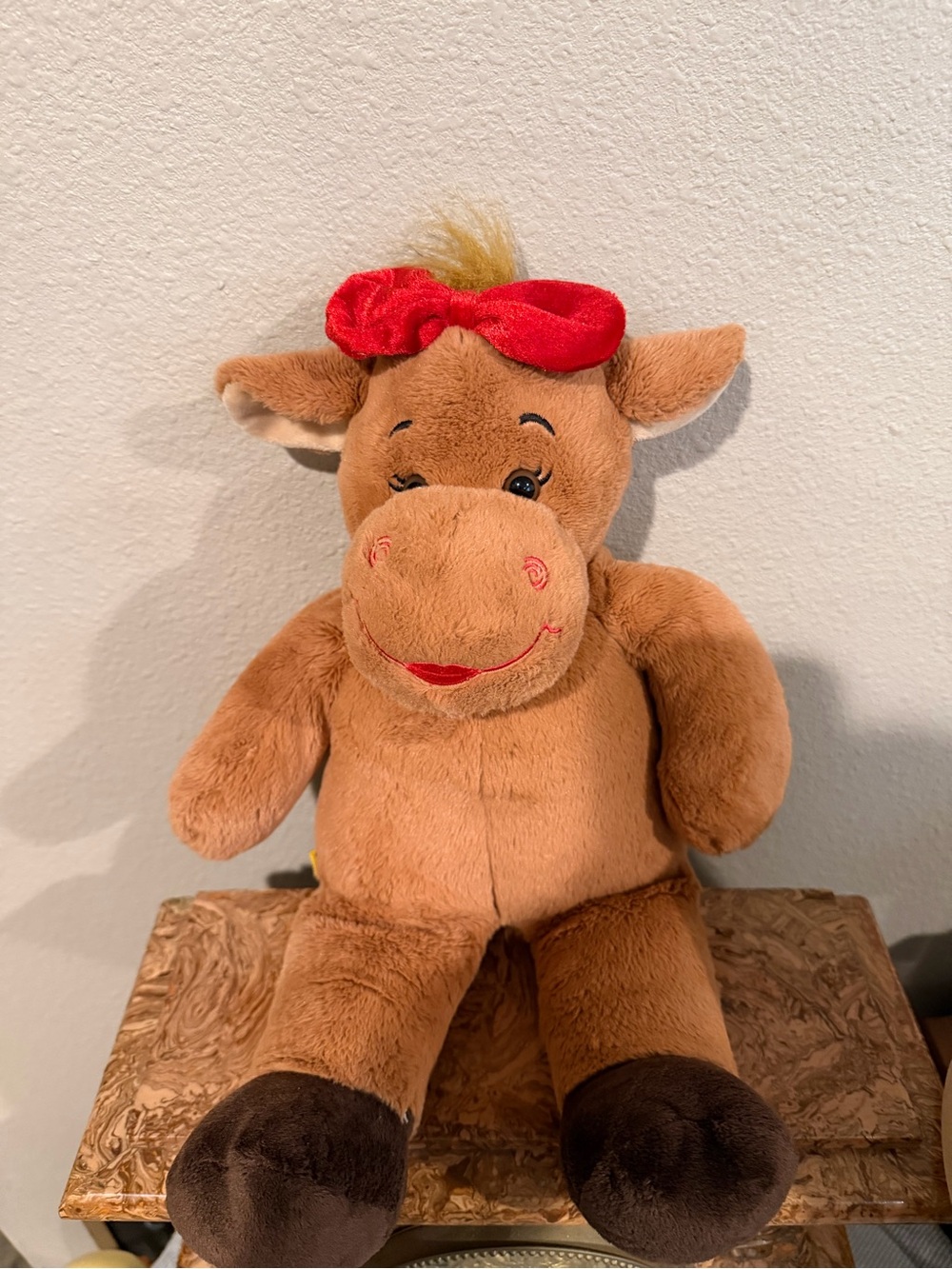 Build-A- Bear “Holly Moose"  Stuffed Animal with Red Bow - Kids Toy